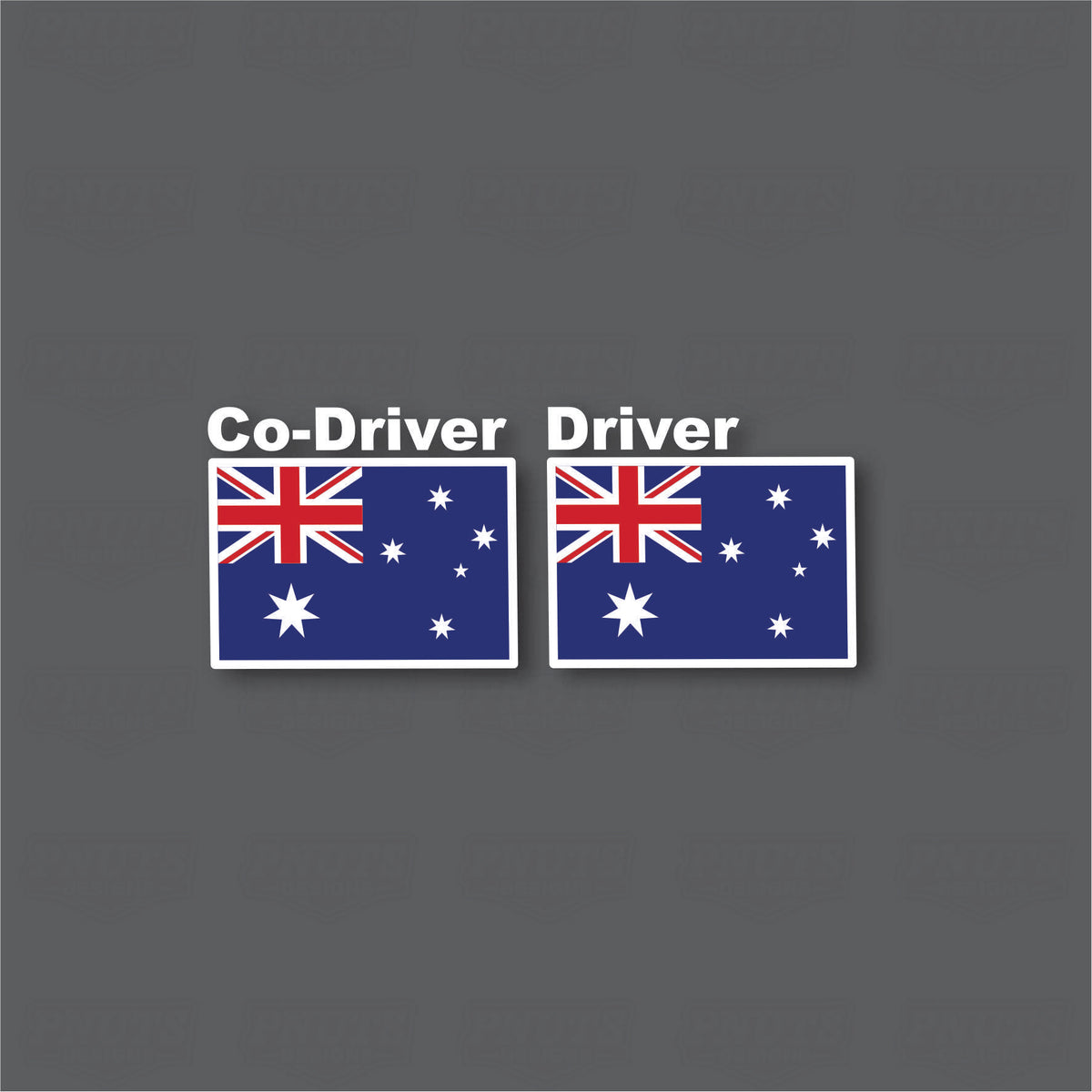 Driver & Co-Driver Decals with Flags